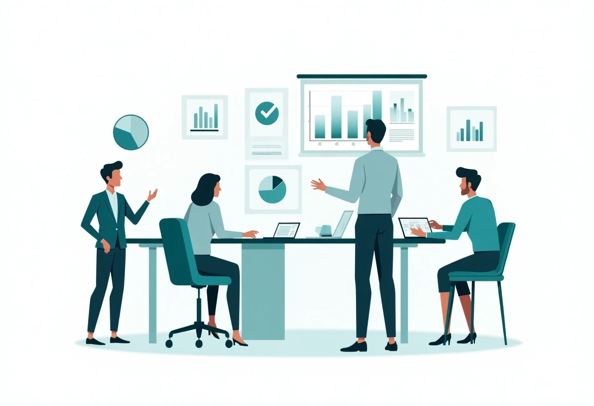 Finance professionals discussing strategies